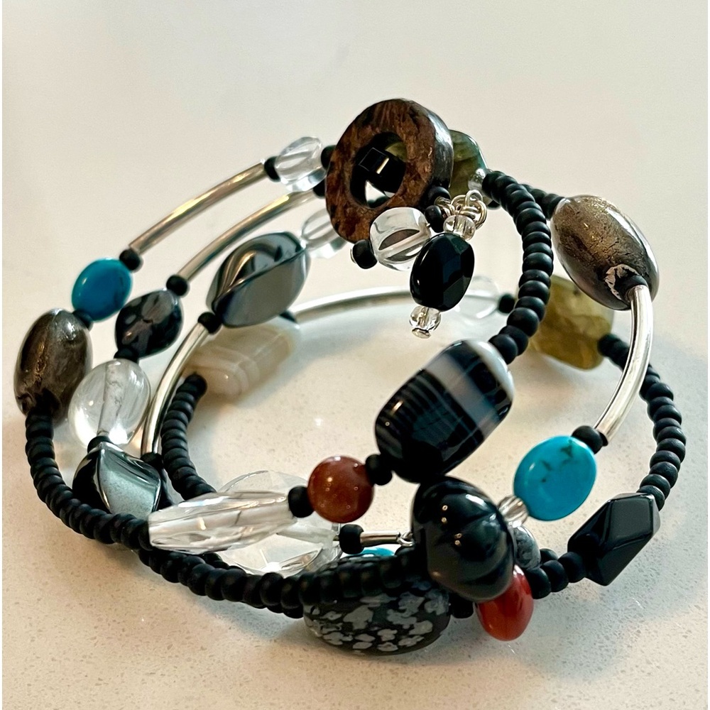 7”  Silpada Multi-Stone Wrap Bracelet  Never worn!